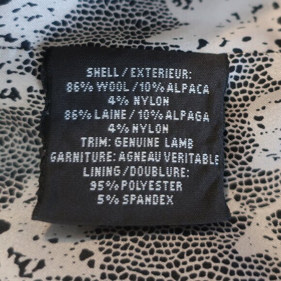 NWT Women Badgley Mischka Black Mix Media Wool Alpaca Leather Trim Olivia Coat L - Picture 16 of 16